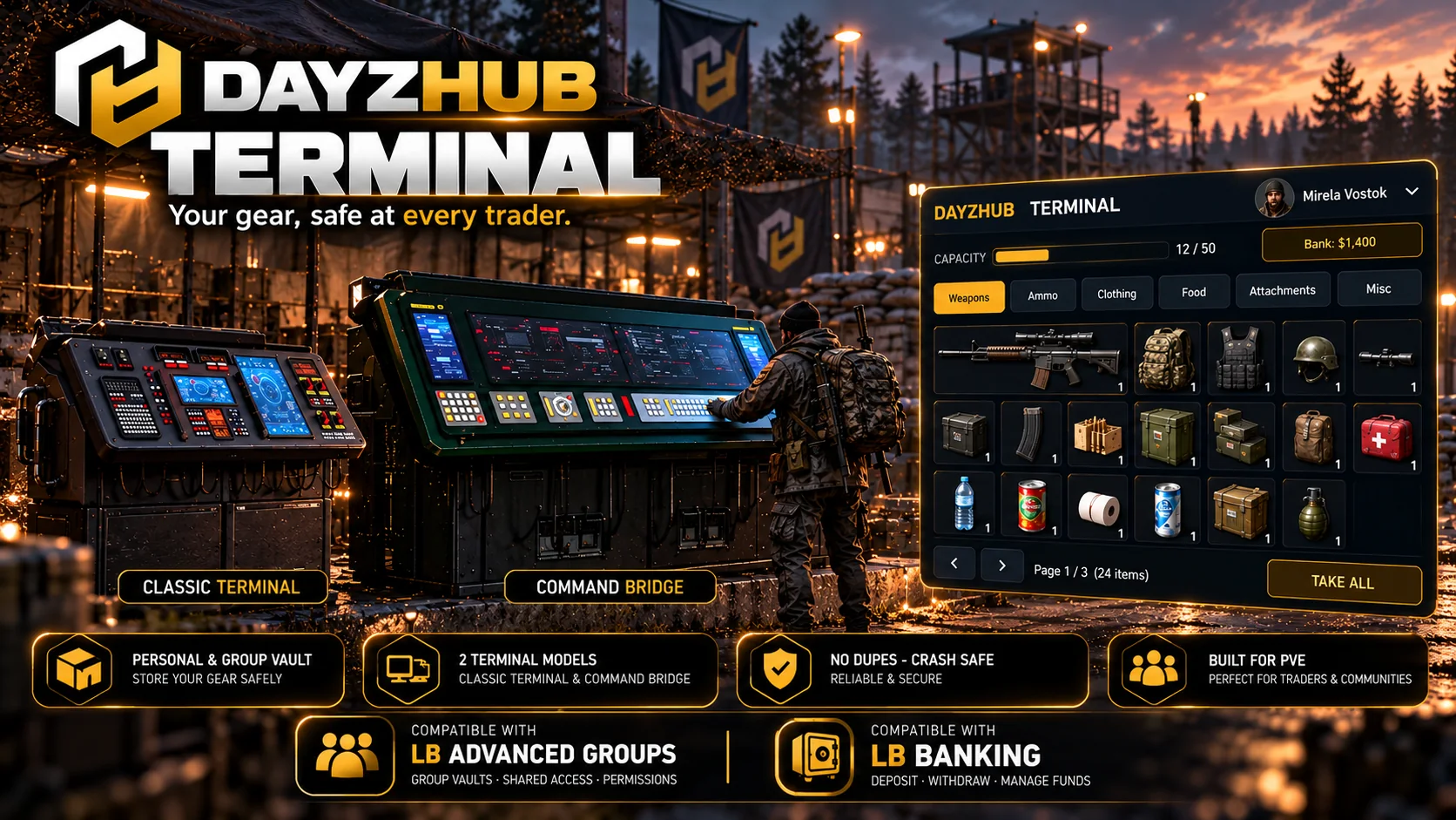 DayzHUB Terminal - Your gear, safe at every trader