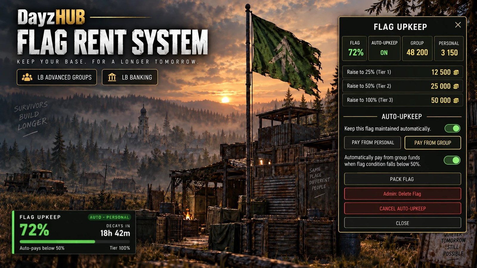 DayzHUB Flag Rent System